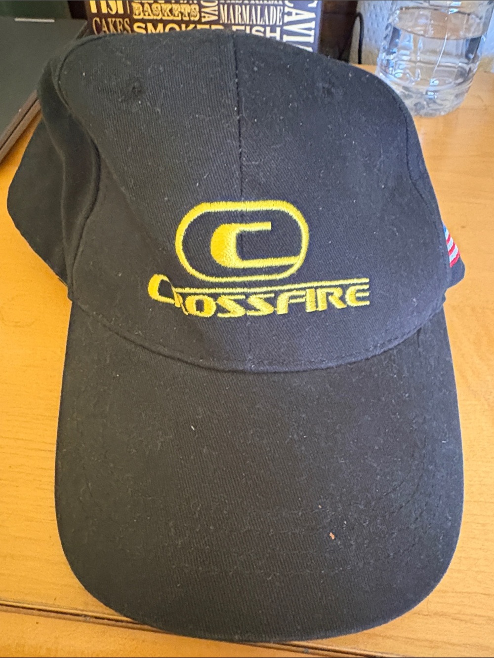 Crossfire Black Baseball Cap with Yellow Logo